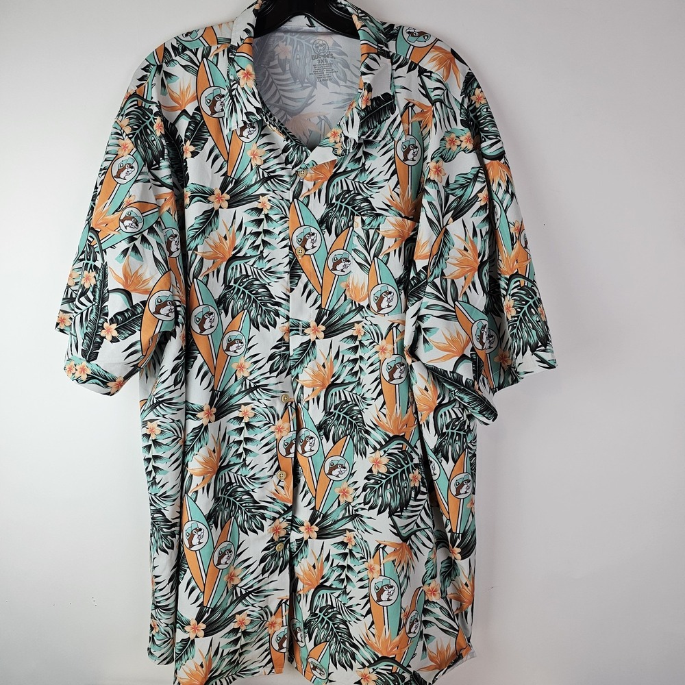 Buc-ee's Bucees Men's Hawaiian Shirt Surf Tropical Short Sleeve Size 3XL